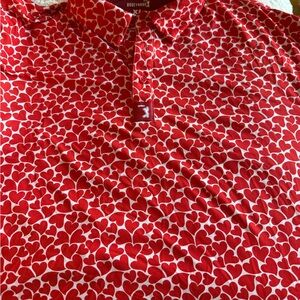 Red Heart-Print Bogey Bros Golf Poli